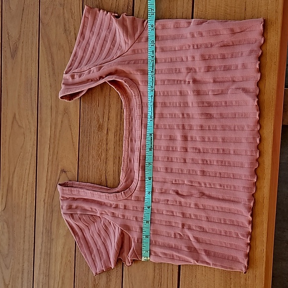 OFFLINE By Aerie OG Groove Square Neck Short Sleeve Lettuce Edge Crop Top Large - Picture 4 of 5